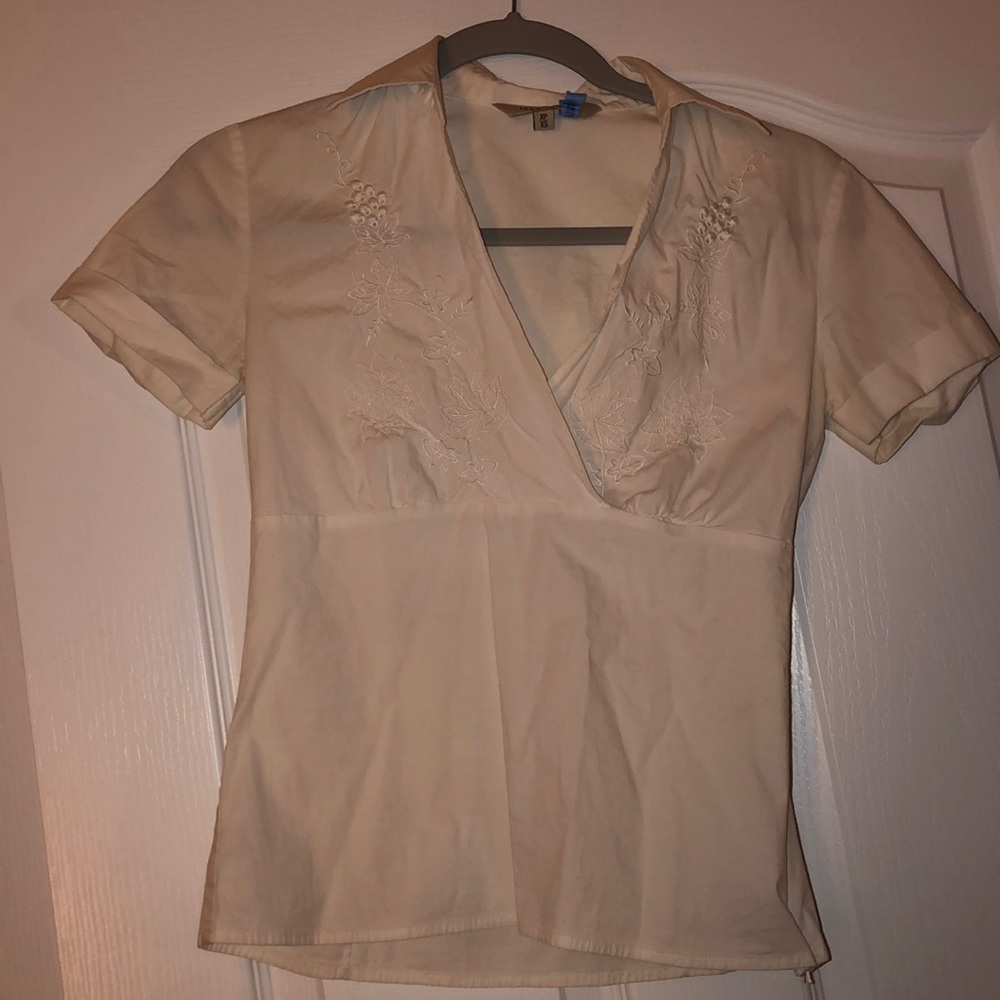 Collared short sleeve top